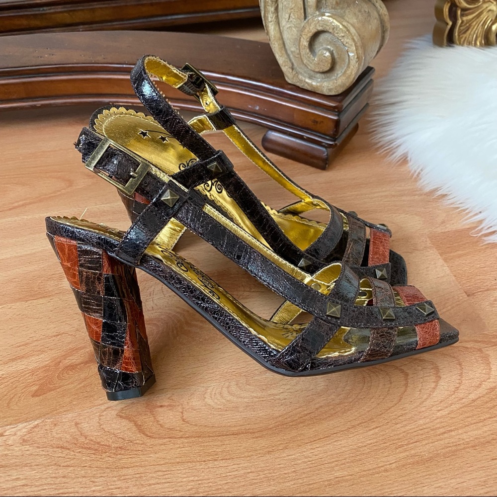 Naughty Monkey Patchwork Heels Nwot - image 3